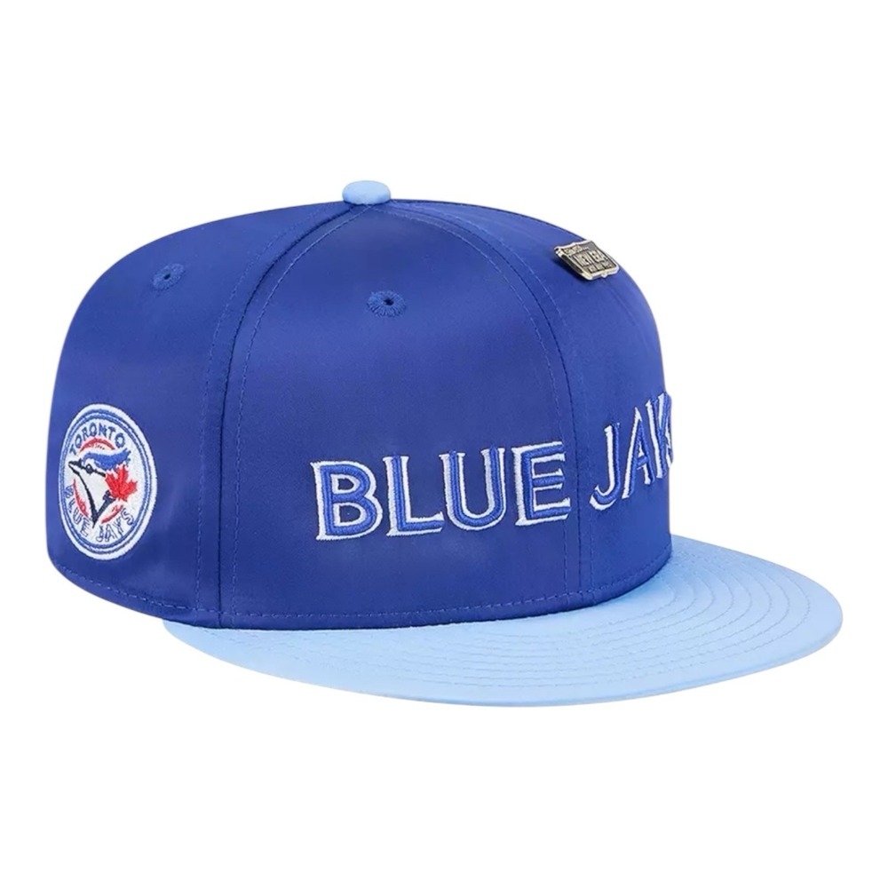 New Era 59FIFTY Toronto Blue Jays Satin Hat Cap Fitted Mens Sz 7 1/2 Blue 2-Tone